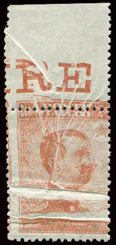 Michetti Cent. 20 Sorten verschobene horizontale Verzahnung und starke Papierfalten