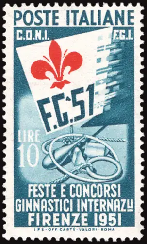 Gymnici Lire 10 Nr. 662d mit verschiedenen Übertragungsvarianten Posiz. 1