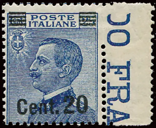 Michetti Cent. 20 von 25 mit Teilverzahnung rechts b. von f. - Nicht katalogisiert