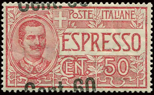 Espresso Cent. 60 von 50 stark nach oben links verschobenen Schrägaufdruck