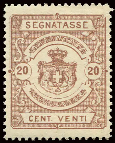 Steuermarken - Private Essay Cent. 20 braun lila Wappen Savoyen