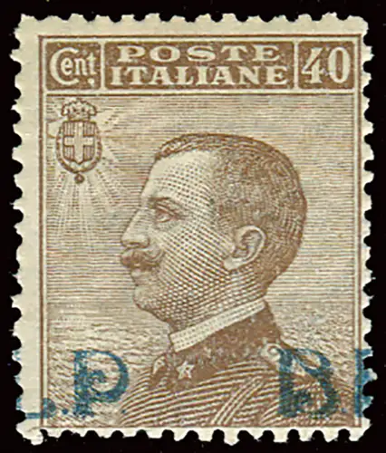 B.L.P. Cent. 40 stark waagerecht verschobene Aufdrucke P.B.L.