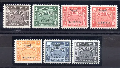 Libyen Unabhängiges Königreich - Porto zwei Aufdrucke Nr. 1/7 MNH