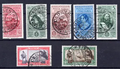 Garibaldi Posta Aerea Nr. 32/38 original signierter Stempel Diena