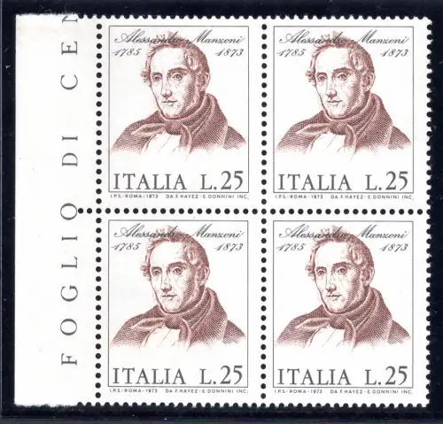 Manzoni Lire 25 Sorten Mitte verschoben