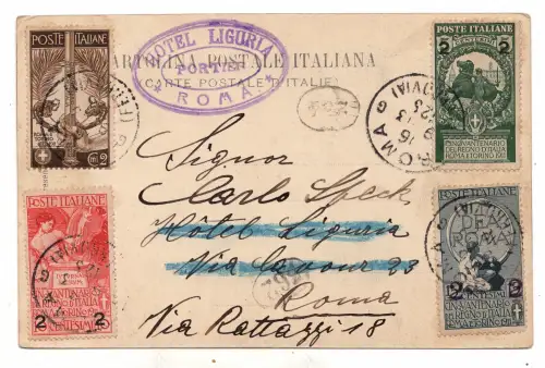 50. Königreich Italien auf Postkarte aufgedruckt