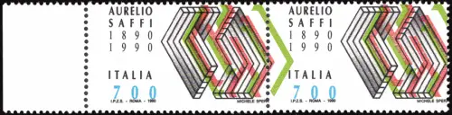 Aurelio Saffi Lire 700 Nr. 1931 horizontales Paar Sorte