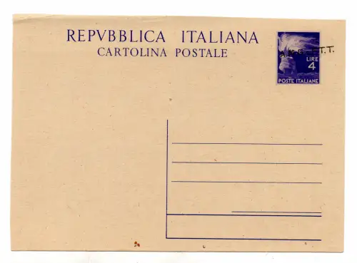 Triest Eine Postkarte Lire 4 Democratica Nr. C1