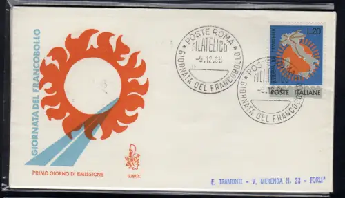 Italien FDC Venetia 1965 VII Tag der nicht gereisten Briefmarke