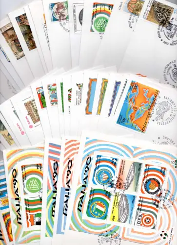 Italien 1990 kompletter Jahrgang auf Umschlägen FDC Venetia