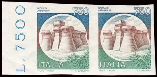 Castelli Lire 750 Sorte Paar horizontal ungezähnt