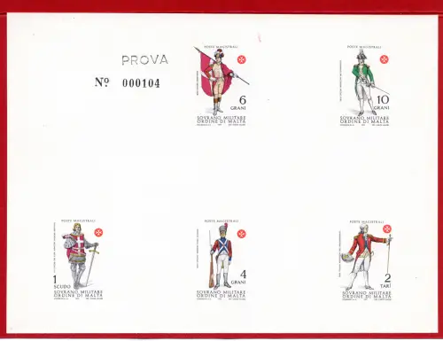 SMOM 1971 Uniformen Nr. 65/69 Serie Druckprobe