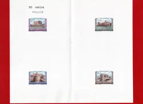 SMOM 1972 Antichi Castelli Nr. 80/83 Druckprobe