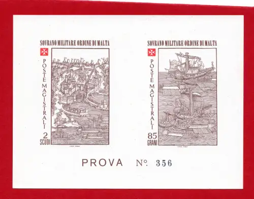 SMOM 1980 Belagerung von Rhodos Nr. 182/183 Druckprobe