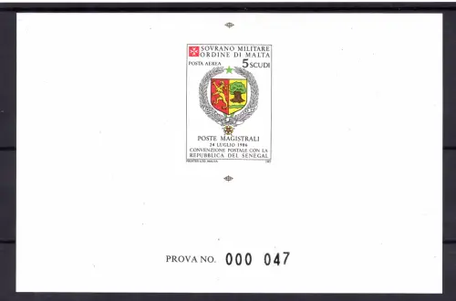 SMOM 1987 Abkommen mit Senegal P.A. Nr.27 Druckbeleg