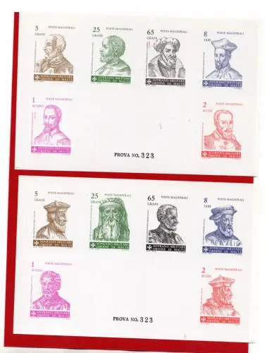 SMOM 1992 Gran Maestri n. 388/399 Serie 12 Werte Druckprobe