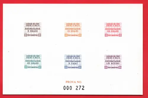 SMOM 1989 Segnatasse Nr. 17/22 Druckprobe