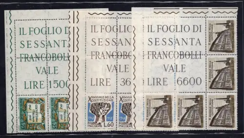 Verfassung Nr. 829/831 Eckblock von fünf Exemplaren - postfrisch