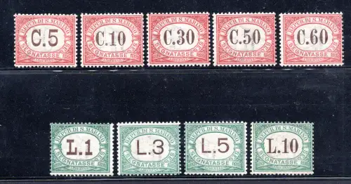 Steuermarken von 1924 Nr. 10/18 die Raybaudi Gold Certified Series - MNH