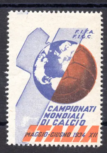 Fußball - Erinnofilo Gedenken an die Fußball-Weltmeisterschaften 1934 von FIFA und FIGC vorbereitet