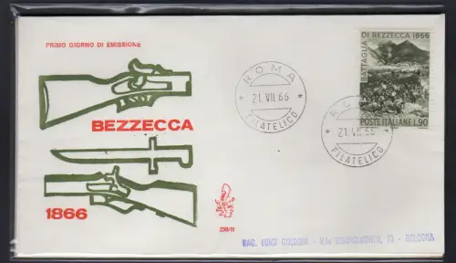 Italien FDC Venetia 1966 Bezzeca isoliert nach Italien gereist