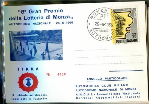 Das Auto in den Briefmarken - Autodromo di Monza 1966