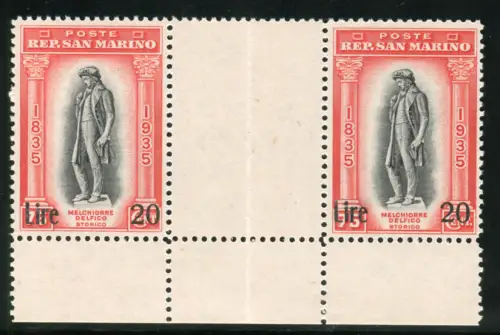 Delfico Lire 20 horizontales Paar mit Gruppenabstand