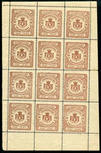 Essay nicht angenommen Cent. 20 braun lila Wappen Savoyen