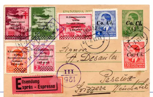 Ljubljana - C.P. 1 d. Co. Dort mit zusätzlichem Porto