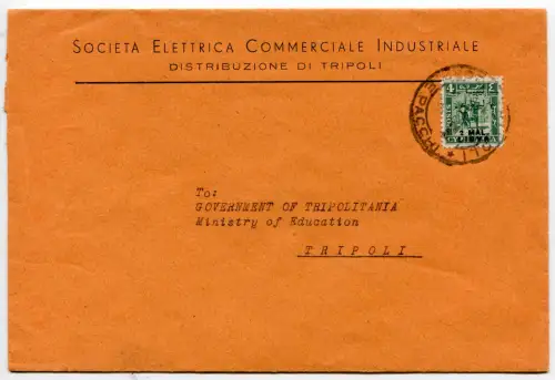Libyen Unabhängiges Königreich - Ausgabe für Tripolitanien 2 Mal Nr.25 isoliert auf Umschlag