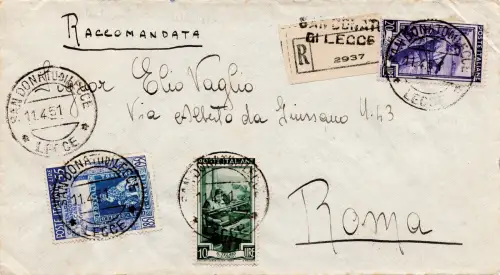 Toskana Lire 55 + Ergänzungen auf Umschlag Racc.