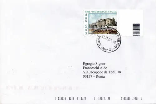 Fluss Ostitalienische Erde Euro 0,65 isoliert auf Umschlag