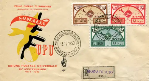 Somalia Afis Luftpost UPU auf Umschlag Venetia
