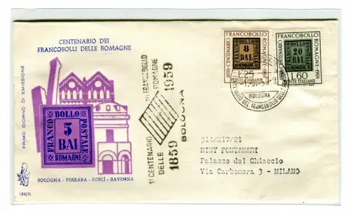 Italien FDC Venetia 1959 Hundertjahrfeier der Romagna nicht gereist