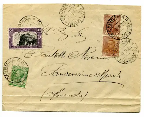 Miliz II Cent. 30 auf Umschlag