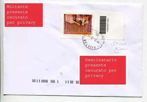 Giovanni Pascoli mit Barcode isoliert auf Umschlag