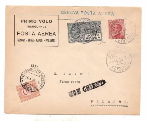 1. Flug Genua Palermo vom 13.4.26