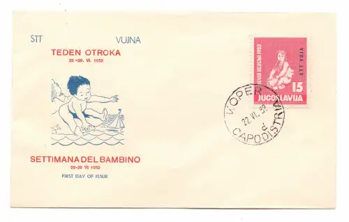 Triest B - Kindheit Nr. 55 auf FDC Umschlag