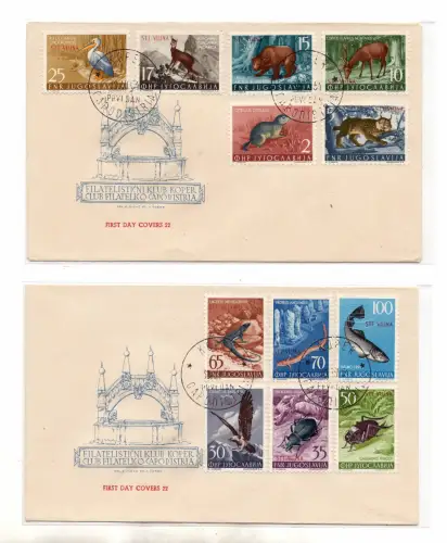Triest B - Tiere Nr. 101/112 auf FDC Umschlag