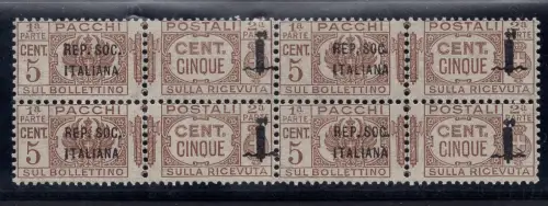Postpakete Cent. 5 Band Nr. 36b Komma nach REP MNH