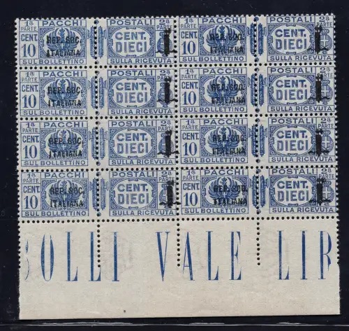 Postpakete Cent. 10 Band Nr. 36b + 37c MNH