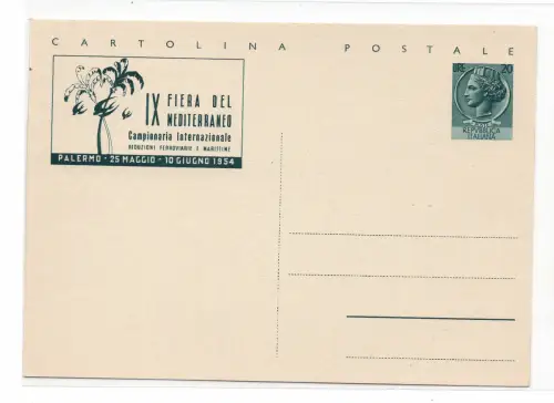 Postkarte Lire 20 Fiera del Mediterraneo Nr. C 161 neu