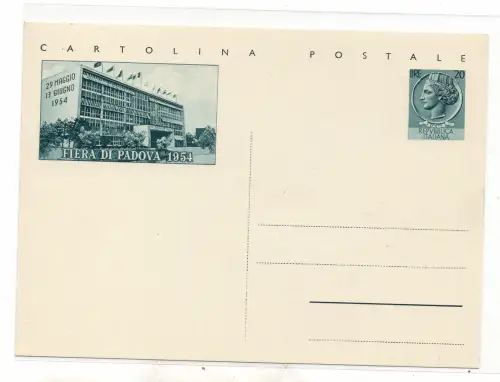 Postkarte Lire 20 Fiera di Padua Nr. C 162 neu