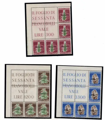 Trieste A - Tabak Nr. 84/86 Eckblock postfrisch