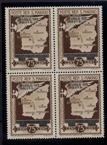 Fall des Faschismus Cent. 75 Nr. A36a Doppelaufdruck - postfrisch