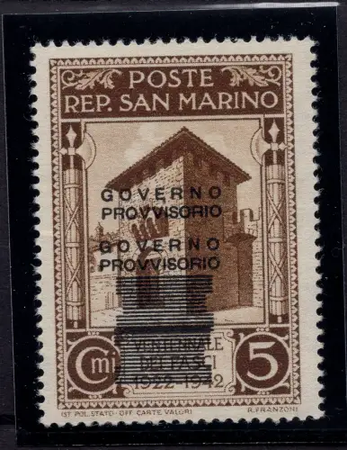 Provisorische Regierung Cent. 5 n. 266aa Doppelaufdruck - MNH