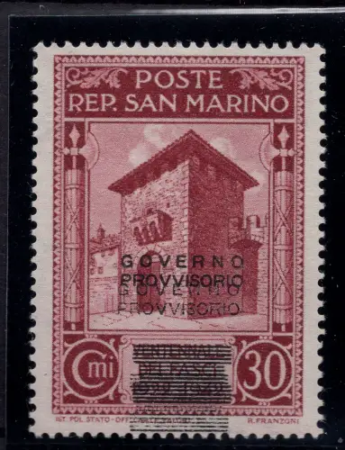 Provisorische Regierung Cent. 30 n. 270ab Doppelaufdruck - MNH