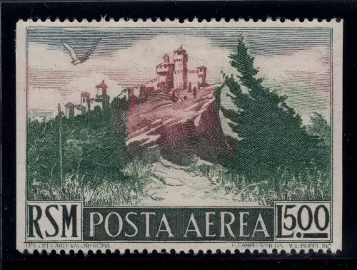 Vedute P.A. Lire 500 n. 91c senkrecht ungezähnt - MNH