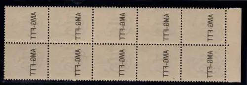 Triest A - Democratica Lire 5 Nr. 59 Block von 10 mit Abziehbild - MNH