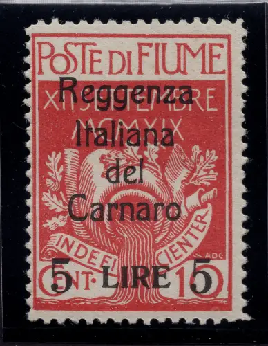 Fluss - Regenza del Carnaro Lire 5 Nr. 145 - MH